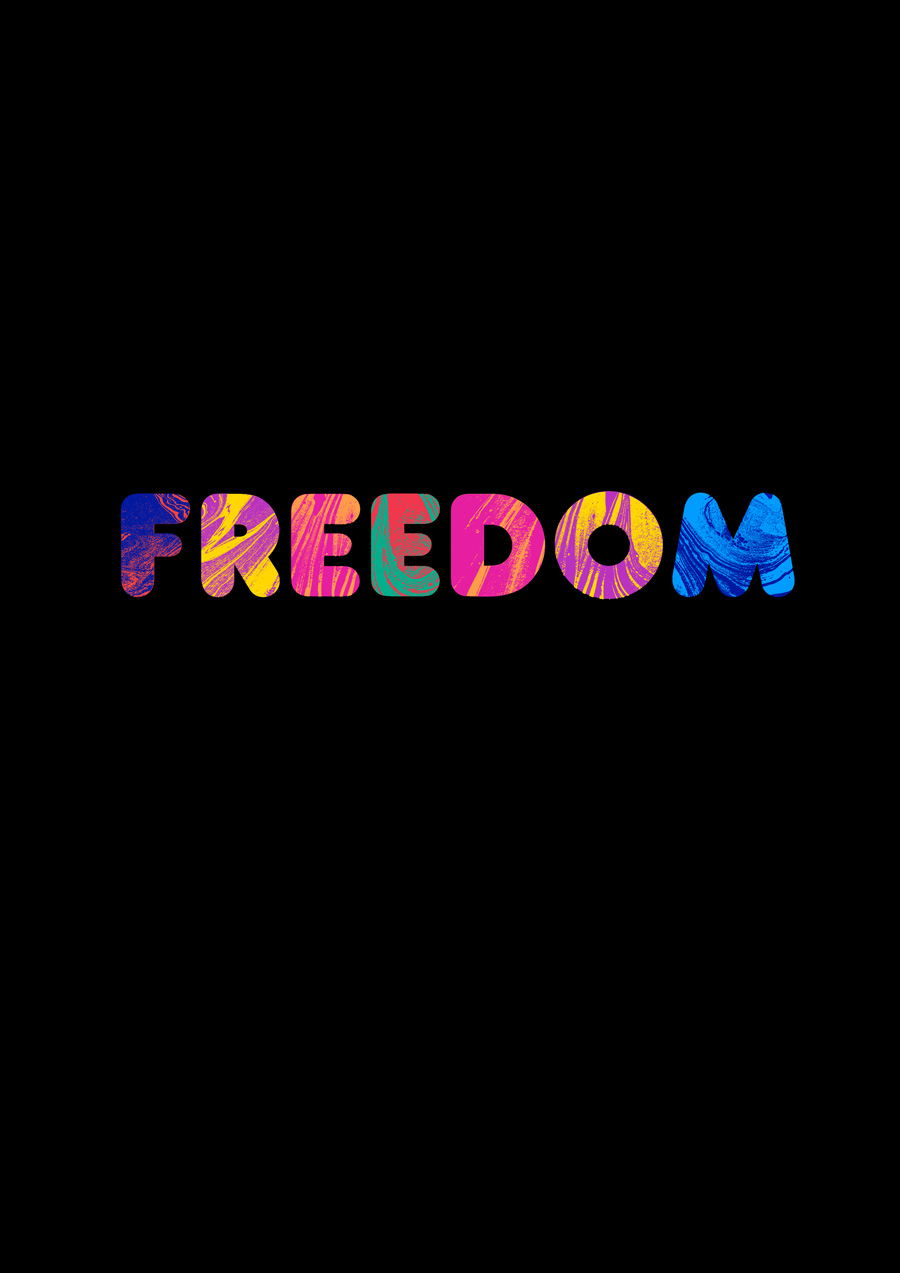 'Freedom text black' Digital print on archival paper 2010