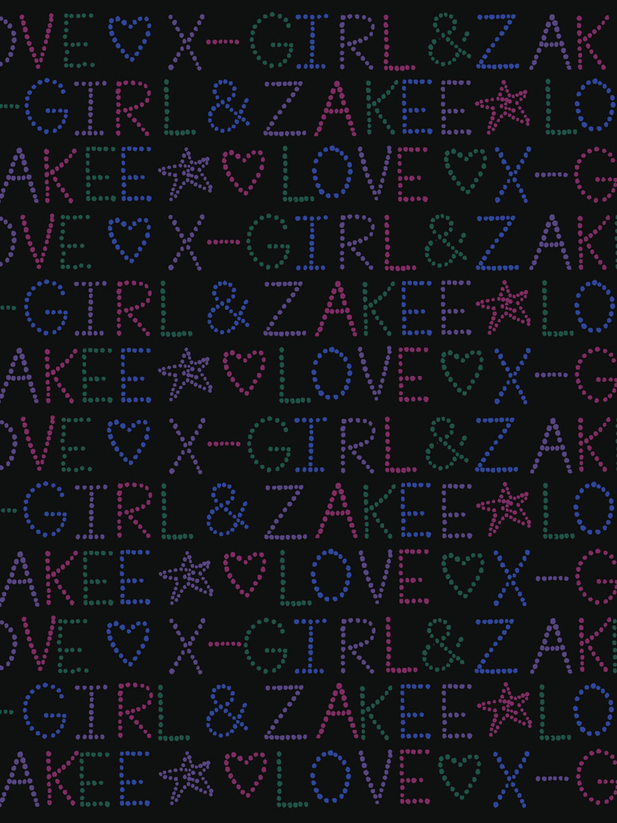 'X-Girl Text' print. Zakee Shariff for X-Girl, AW08