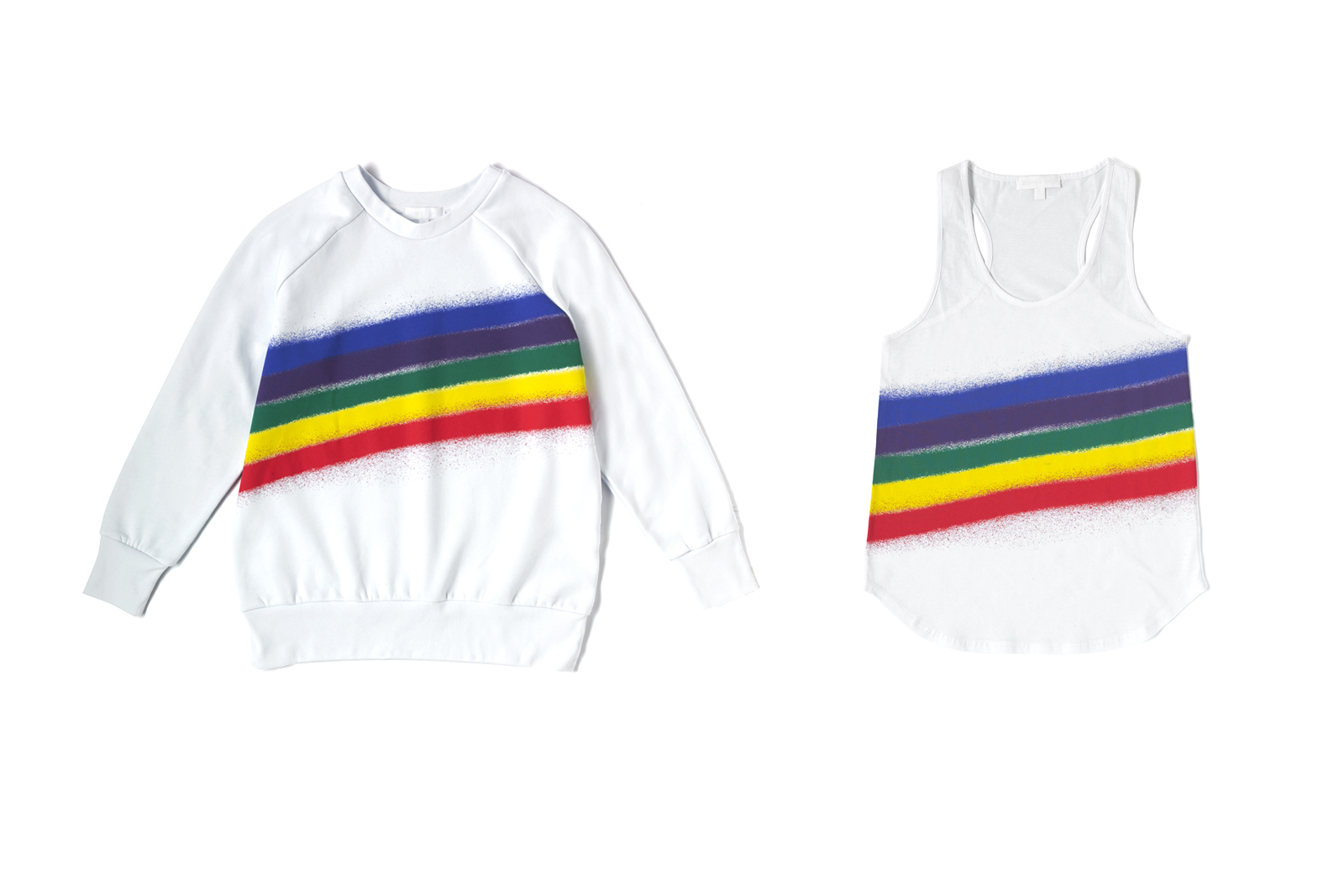 Rainbow Spray Printed Sweat & Vest