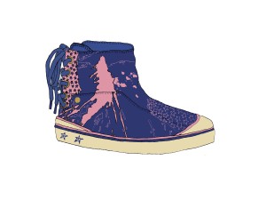 Printed canvas boot, Zakee Shariff, AW05